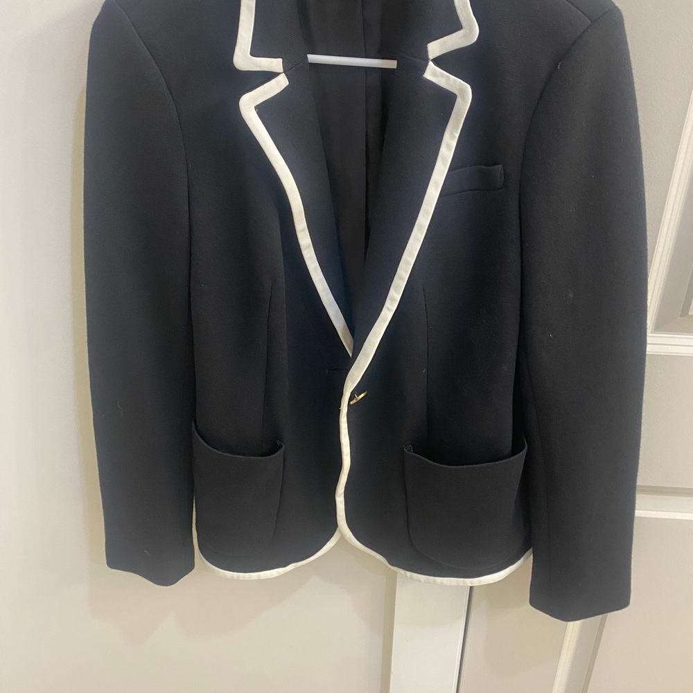 Ann Taylor Black and White Tuxedo-Style Blazer